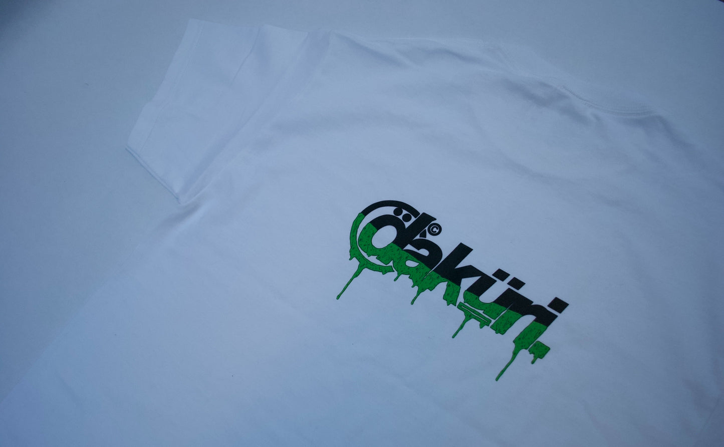 White dripset logo tshirt