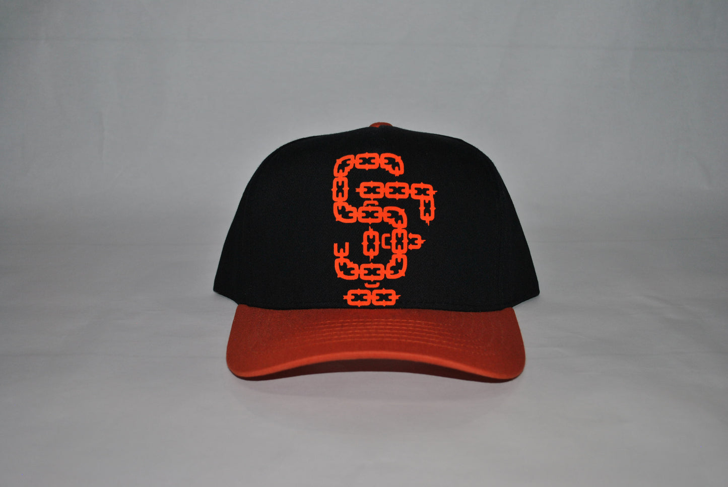 SF Giants Chain Series Snapback Hat Black/Orange