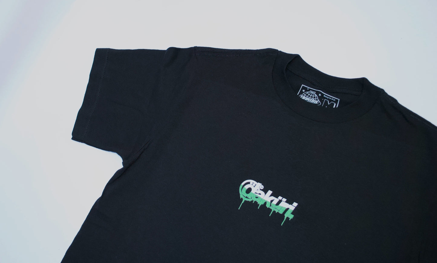 Black dripset logo tshirt