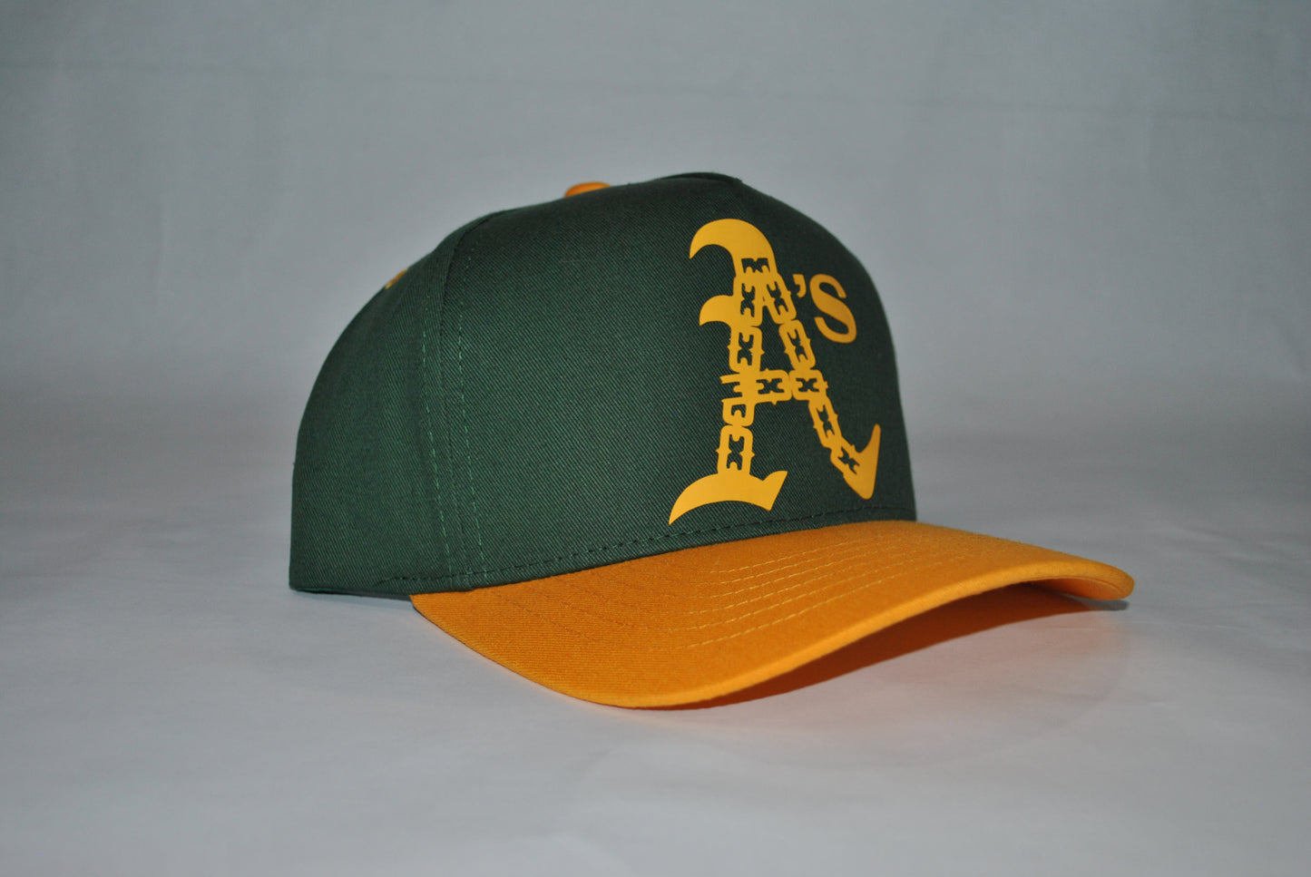 Oakland As Chain Series Snapback Hat Green/Gold