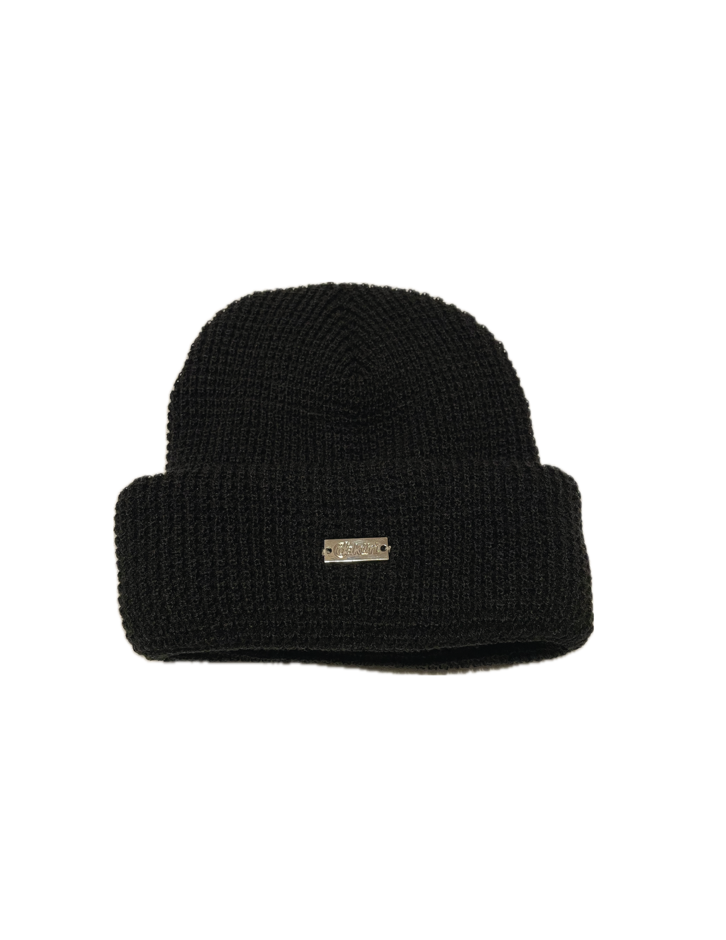 Black Waffle “Badge” Beanie
