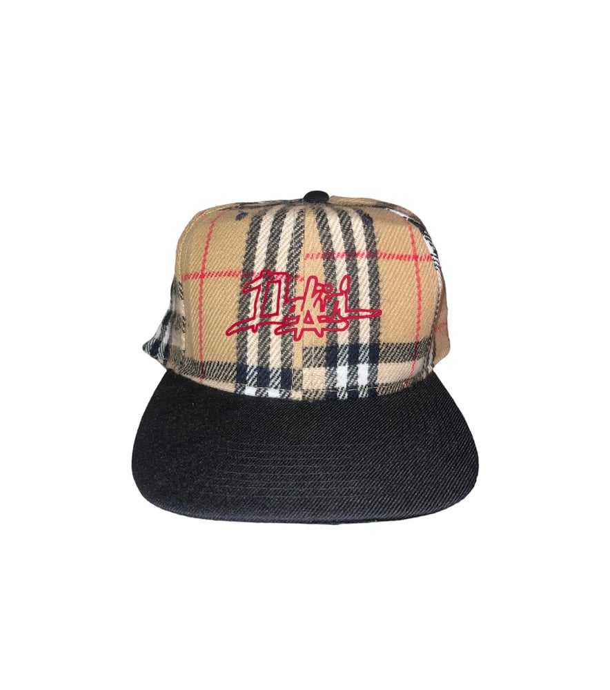 Dakbürry Plaid Leather Strapback hat