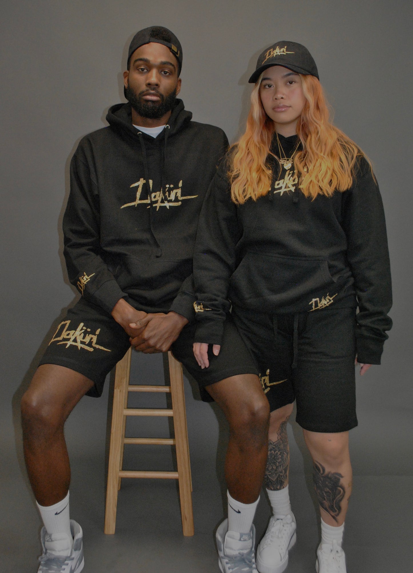 “Sketchy Gold” Hoodie & Sweatshort Set (with or without Dad hat)