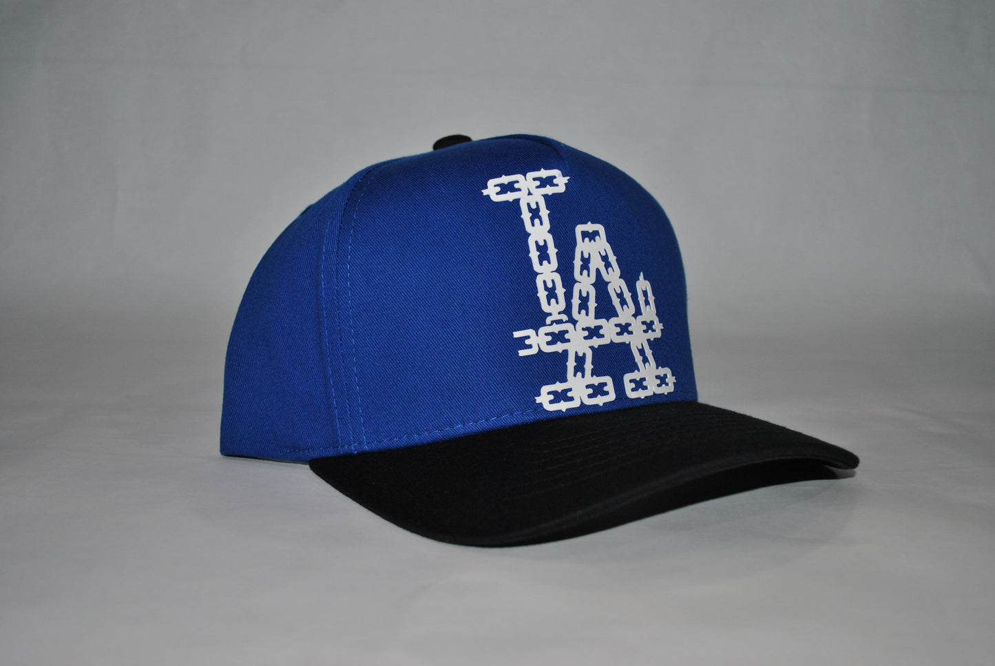 LA Dodgers Chain Series Snapback Hat  Black/Blue