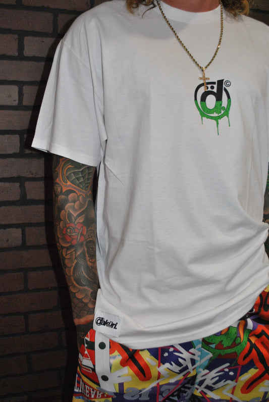 White dripset logo tshirt