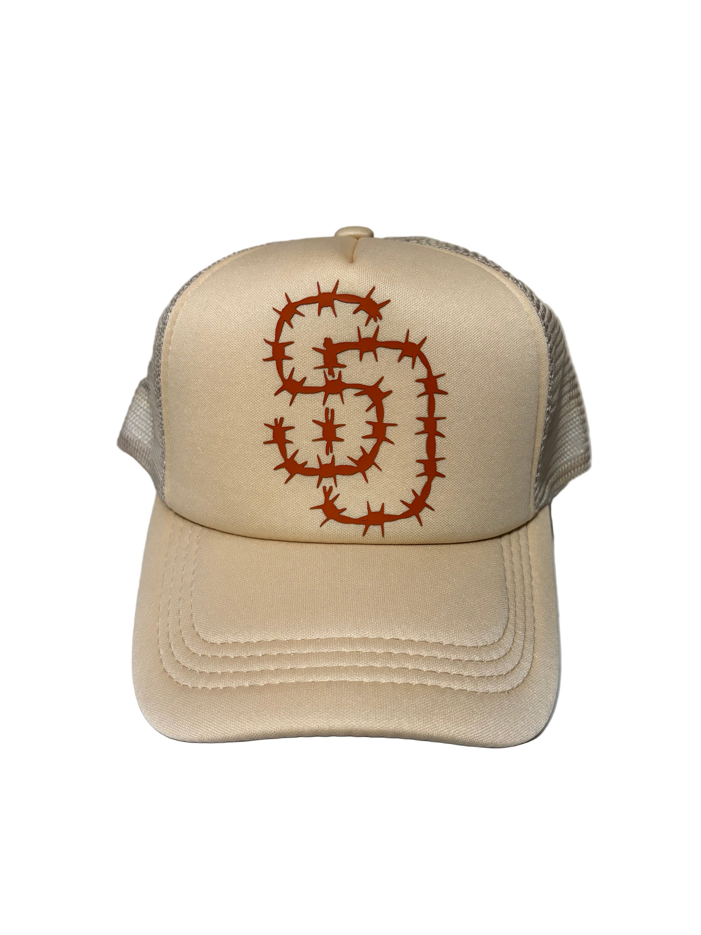 SD Palmtrees Barbewire Edition Trucker hats (Tan/Burnt Orange)