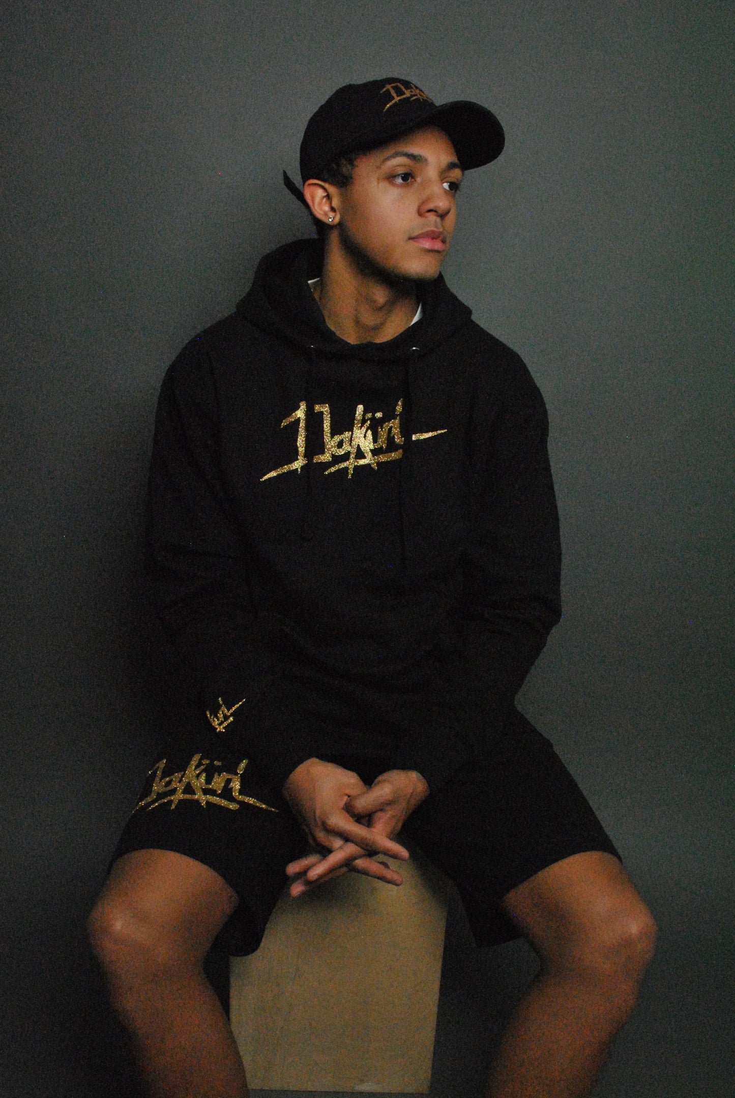 “Sketchy Gold” Hoodie & Sweatshort Set (with or without Dad hat)