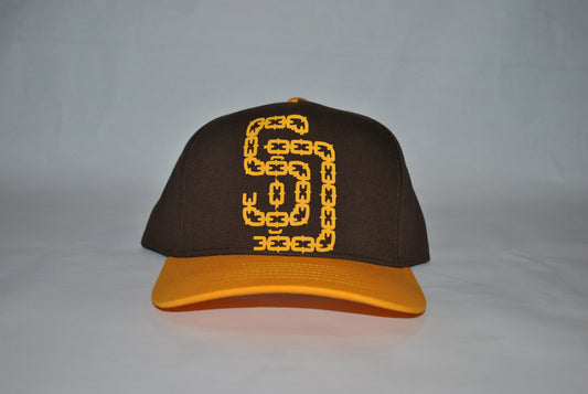 SD Padres Chain Series Snapback Hat Brown/Gold