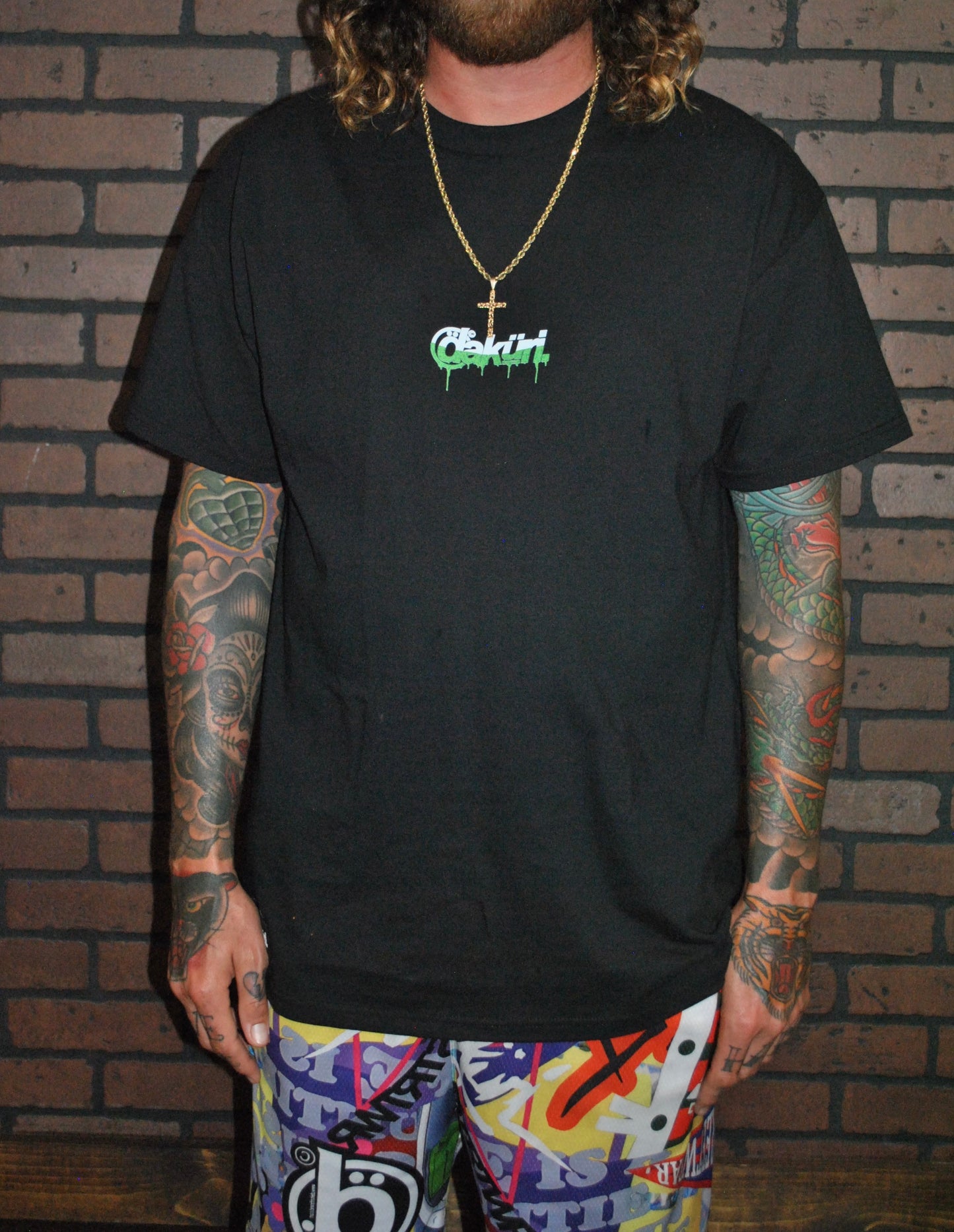 Black dripset logo tshirt