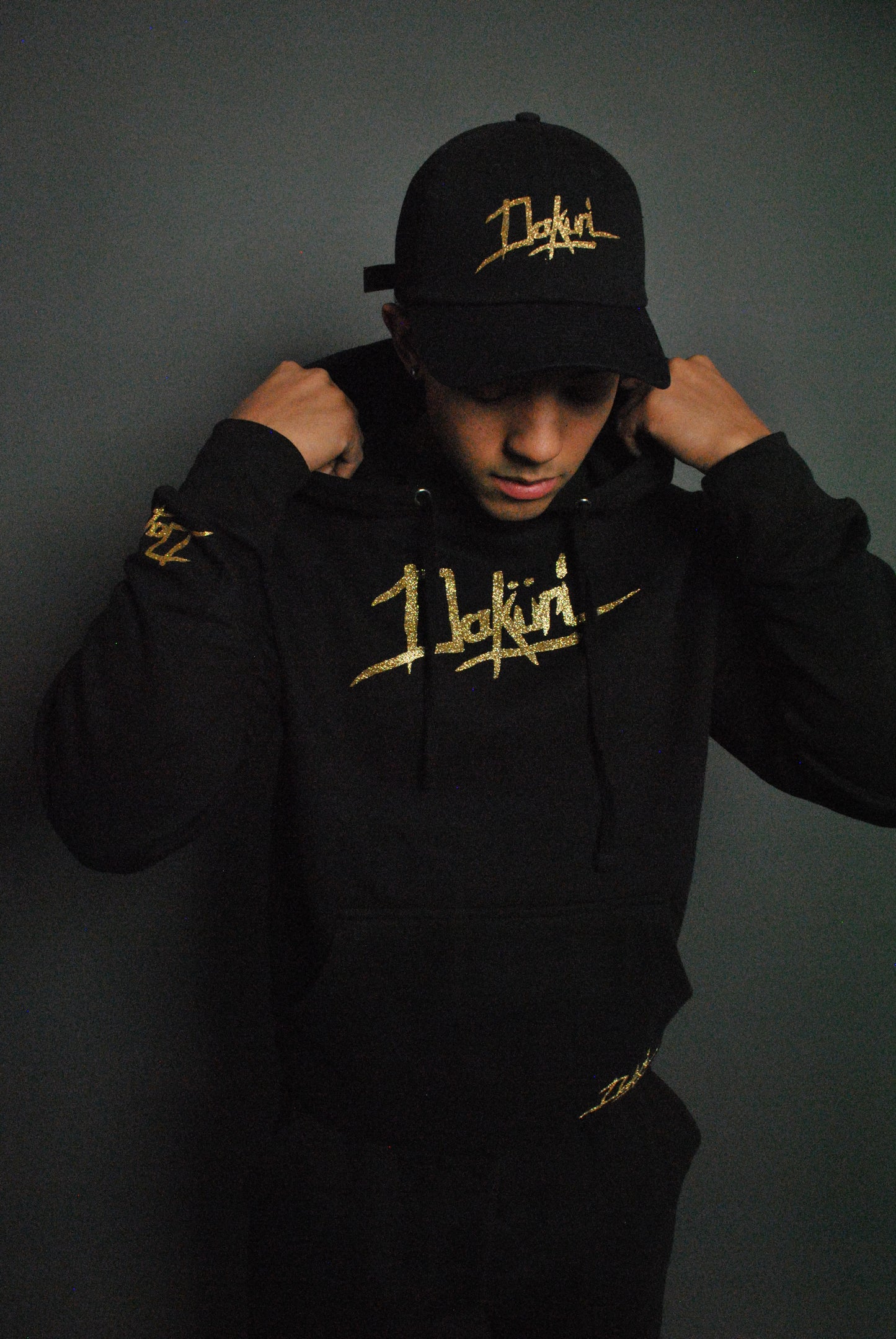 “Sketchy Gold” Hoodie & Sweatshort Set (with or without Dad hat)