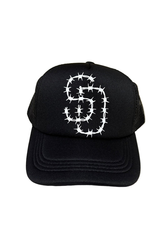 SD Palmtrees Barbewire Edition Trucker hat (Black/white)
