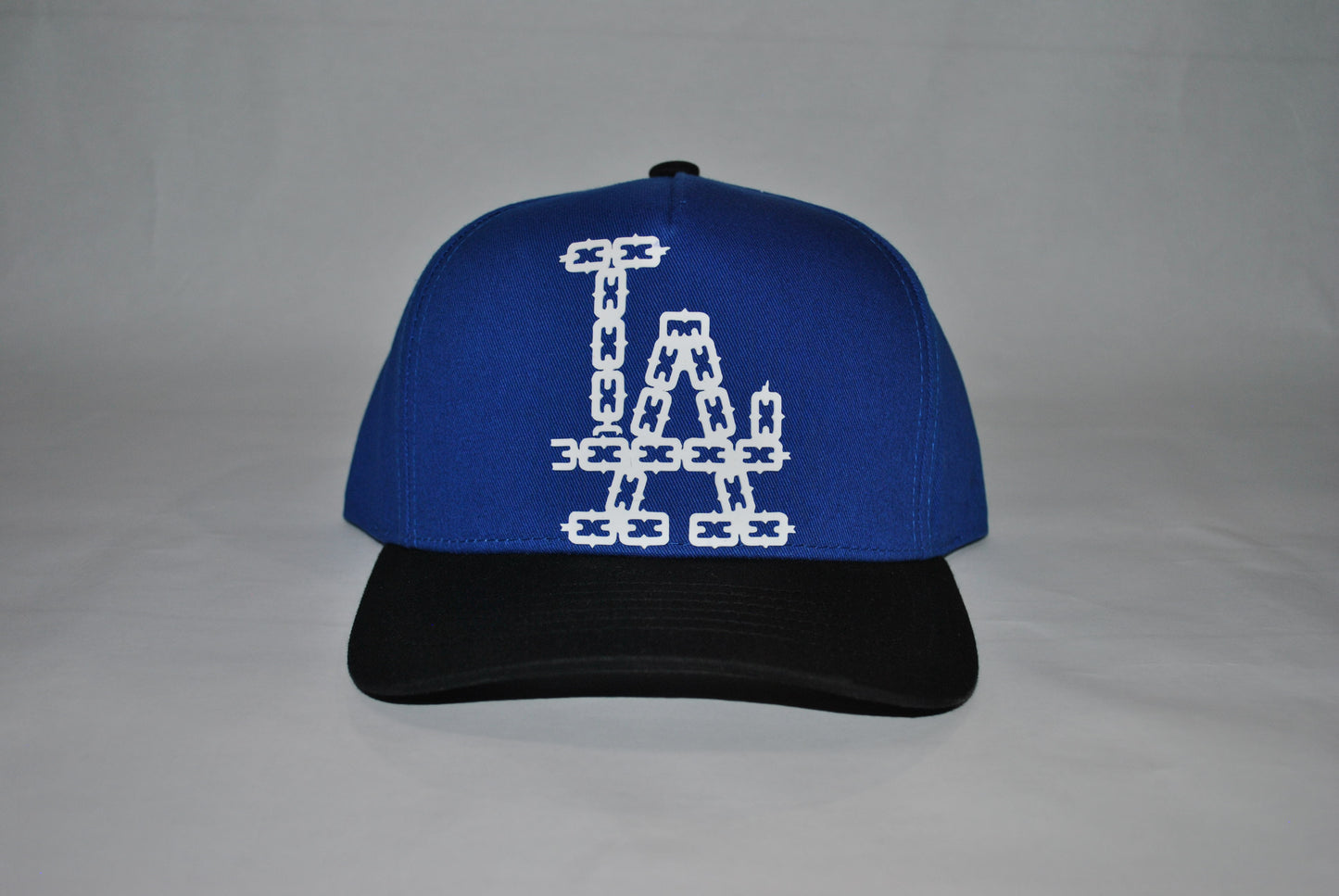 LA Dodgers Chain Series Snapback Hat  Black/Blue