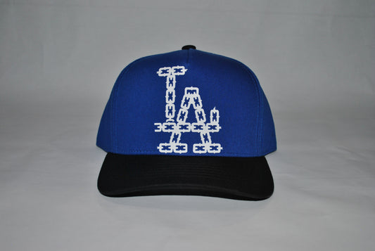 LA Dodgers Chain Series Snapback Hat  Black/Blue