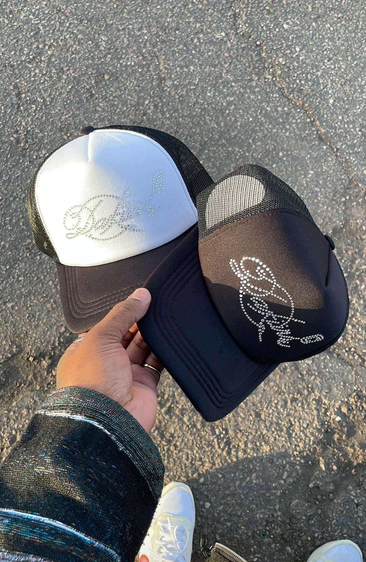 “Fancy” Black Rhinestone snapback