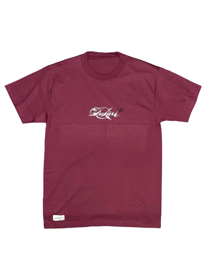 (Burgandy) The "Fancy Script" Daküri tee