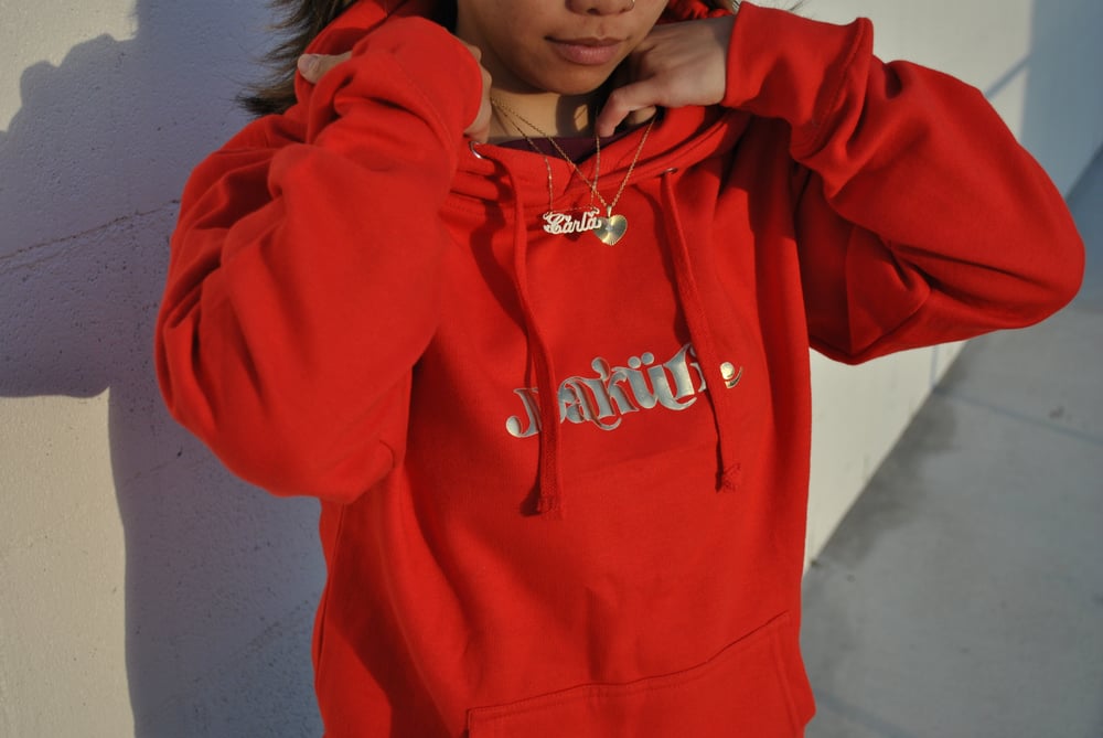 Red "Goldmember" hoodie
