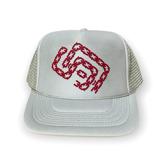 Silver & Red SD Palmtrees Chain Trucker hat