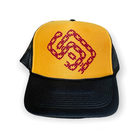 Yellow, Black, Red SD Palmtrees Chain Trucker
